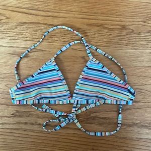 Jolyn medium triangle bikini top. Rare discontinued multicolored stripped print.